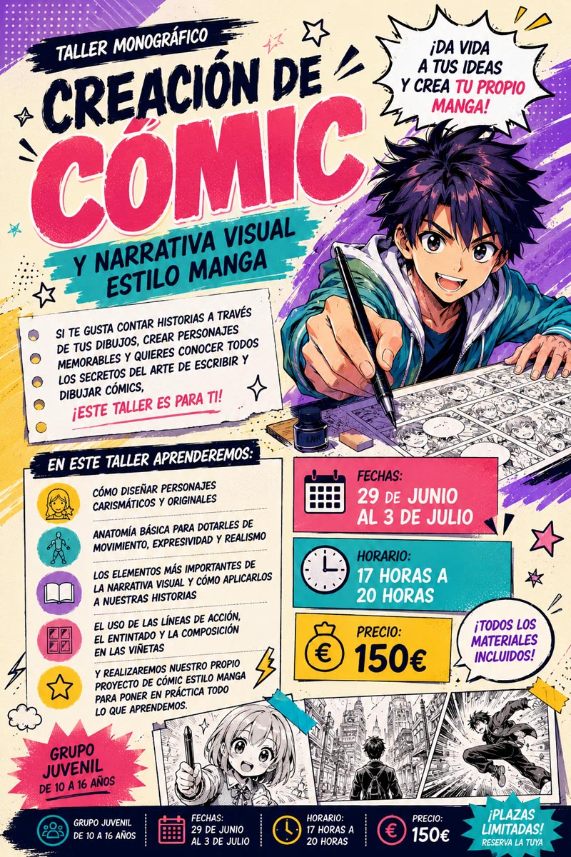 Taller Monográfico de Creación de Cómic y Narrativa Visual Estilo Manga Taller Monográfico de Creación de Cómic y Narrativa Visual Estilo Manga